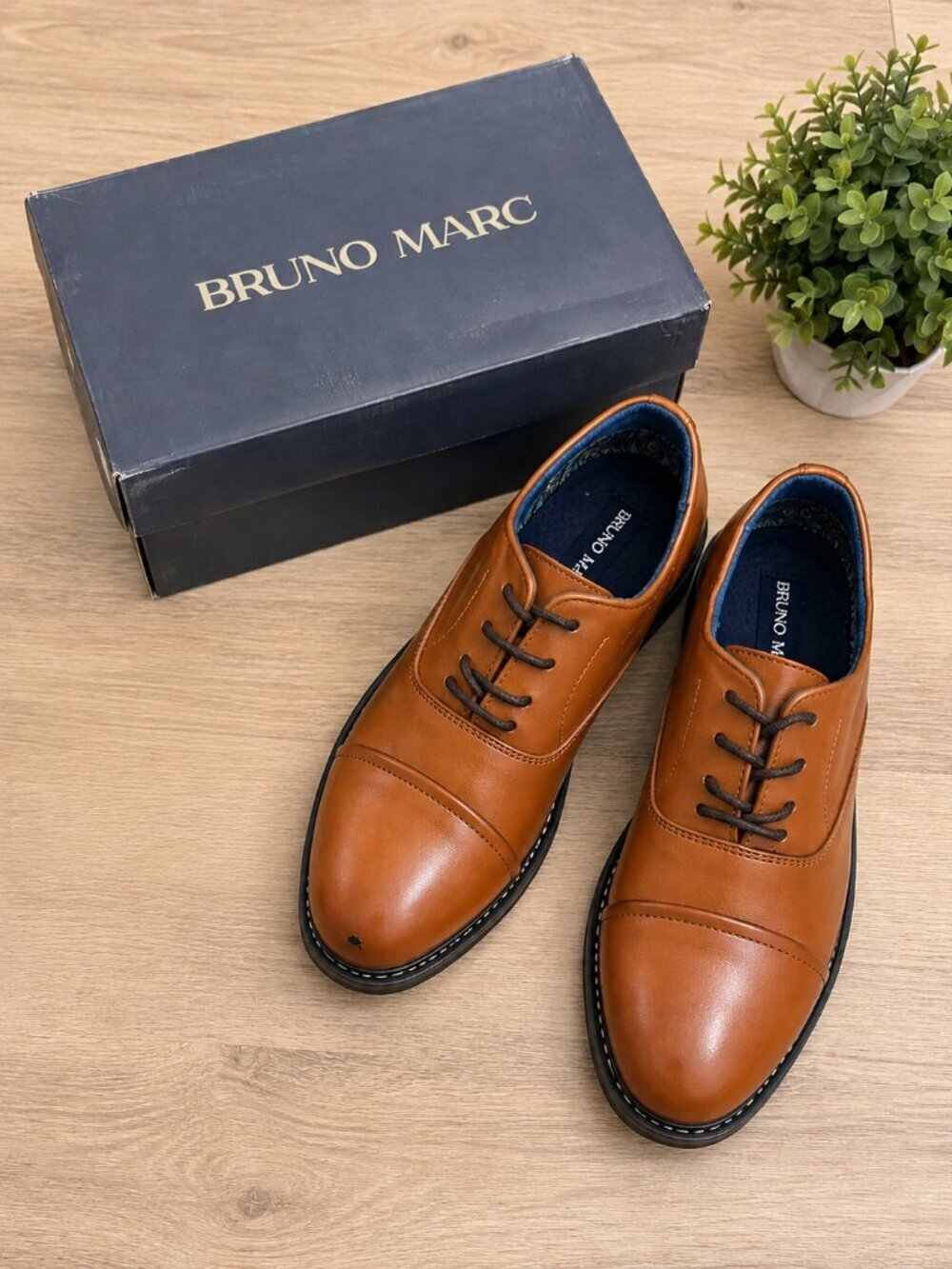 Bruno Marc Kids Dress Shoes Brown Cap Toe Oxford – Size 1.5
